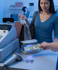 Retailer using Counterfeit Money Detector With UV LED Light, Handheld Bill Checker For Fast, No Fuss Fake Currency Verification
