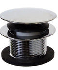 Coarse Thread 1-1/2 Inch NPSM Mushroom Toe Bathtub Drain Stopper Polished Chrome With Easy Push To Close Operation and Full Drain Coverage