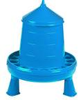Elevated Poultry Feeder With Legs And Carrying Handle Built Tough Durable Rustproof Plastic For Chickens And Birds Easy One Piece Jar Setup