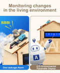 Smart Home Coding Kit for Teens 12 Plus With Micro Bit MakeCode Compatible STEM Toys Coding Set, wooden house with gas alarm and LCD display