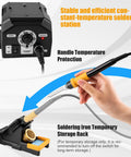 Hand using Upgraded Soldering Station Kit With Rapid Heating, ESD Safe Design, Five Replaceable Tips, And 63.5oz Rugged Build