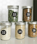 Five Sheets Round Waterproof Number Labels 1 To 50 Self Adhesive Identification Stickers on labeled storage jars 32-36