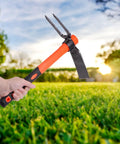 Two Pack 2 Teeth Garden Hoe Rake With 15 Inch Dual Head Fiberglass Handle Durable Garden Tools Set for Loosening Soil Weeding Digging