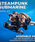 Steampunk Submarine Mechanical 3D Puzzle Kit For Adults And Teens, wooden model kit with moving propellers