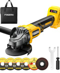 Heavy Duty Cordless Angle Grinder Four And Half Inch with Brushless Motor and accessories for metal work.