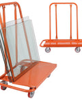 Beefy Drywall Cart With Detachable Swivel Wheels Heavy Duty Steel Frame Large Capacity Handcart displaying glass panels