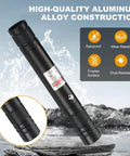 High Power Green Laser Pointer With Removable Star Cap Single Pinpoint Mode and Flood Beam USB Rechargeable Lazer