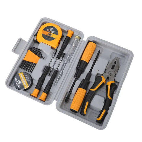 All-Purpose Home Hardware Tool Kit For Furniture Assembly And Electrical Repairs, Lightweight 15-Piece Set With Portable Box