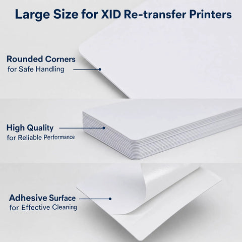 Keep Your Card Printer Runnin Smooth These Adhesive Cleaning Cards Ditch Dust Lint Roller Gunk Quick Fix For Datacard SR200 SR300 RL90 LM200 LM300 RP90 Plus Models Pack Of Ten Solid Tech Gear, large adhesive cleaning cards with rounded corners.