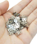 Mini Brass Hinges Set For Dollhouse Furniture And Jewelry Boxes 100 Pieces 10mm By 8mm 180 Degree Silver Tone Tiny Hinges