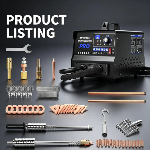 Heavy Duty Auto Body Dent Repair Spot Welder Kit With Manual And Auto Modes, 3500W Stud Welder, 6 Welding Modes, 110V 4200A