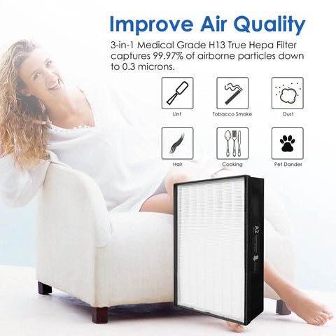 Taiwan Made A2 Replacement Filter For Filtrete Room Purifiers with H13 filter improving air quality illustration