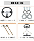 300mm Steering Wheel Steel Kit With 320mm Gear Rack Pinion Adjustable Shaft Set Replacement For 110cc Go Kart