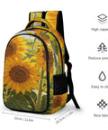 Dope Sunflower Field Oil Painting Backpack For Everyday Use Unisex Large Capacity Daypack With Durable Polyester Breathable Comfort Smooth Zipper Eye Catching Print