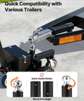 VEVOR Electric Trailer Dolly showing compatibility features with various trailer hitches and adjustable heights.