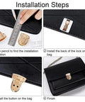 Installation steps for Light Gold Metal Twist Lock Clasps For Purses Bags And Wallets 5 Piece Set Secure Purse Hardware