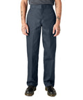 Original Straight Leg Work Pants Built Solid As A Rock With The Roomy Big And Tall Fit Stone Cold Durable Polyester Cotton Blend Resists Wrinkles And Grease Spills Perfect For The Job Site Or Daily Office Hustle Navy Shade front view on model.