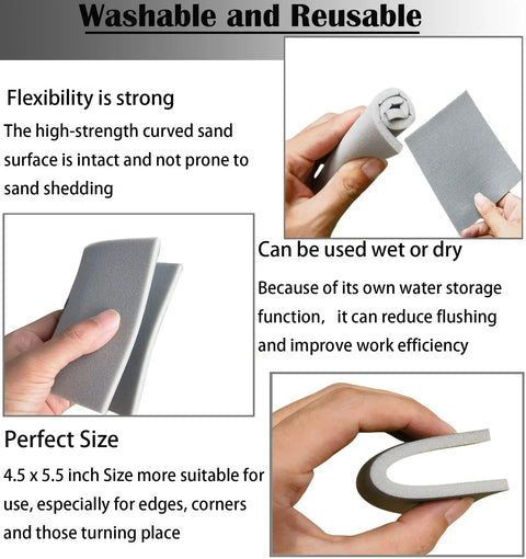 10 Piece Softback Sanding Sponge Set With 400 600 1000 2000 3000 Grits Flexible Foam Hand Block For Wet Or Dry Sanding