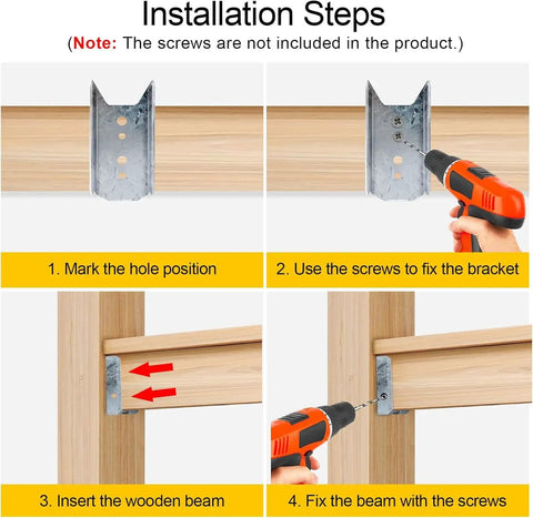 40 Pack 2x4 Fence Brackets and Deck Railing Connectors for Wood Posts 1.5x3.5 In Galvanized Steel Repair Kit With 280 Stainless Screws Heavy Duty Multi Use for Picket Fences and Porches