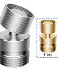 Metal Swivel Faucet Adapter For Sink To Garden Hose Chrome Finish Easy Install No Fuss Setup With G Three Fourths Male Thread Brass Connector Included For Female Faucet Heads, chrome and brass