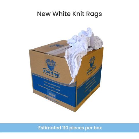 White Knit Wiping Cloths For Painting Staining And Cleaning, Smooth White Rags For Finishing And DIY Projects 10 lb box