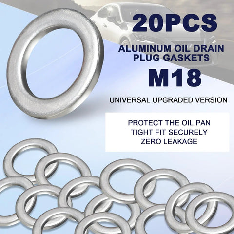 Premium Grade Heavy Duty 20 Pack Aluminum Transmission Fluid Drain Plug Washers For Honda And Acura 18Mm Crush Gasket Replaces 90471Px4000 No Sweat Leak Proof Fit