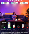 Person using Alexa with 4 Inch RGB LED Recessed Lights Canless With Alexa Voice Control And BRmesh App, sofa in background