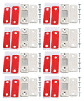 Ultra Thin Magnetic Door Catch for Kitchen Cabinets and Wardrobes, Stainless Steel Latch with screws and adhesive backing displayed