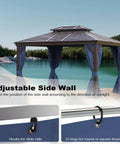 Outdoor Gazebo Curtains 10x12 Navy Blue 4 Panels Sidewalls With Zipper Waterproof Easy Install Replacement Curtains for patio