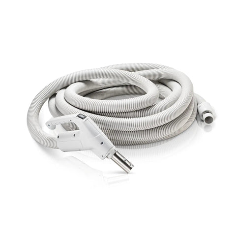 Universal 30 Ft Central Vacuum Kit With Suction Driven Turbo Nozzles For Versatile Cleaning on Hard Floors Surfaces Upholstery and Stairs