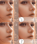 4-step guide using the 6 Piece Stainless Steel Piercing Tapers Set 14G 16G External Threadless And Internal Bar Insertion Pins for nose piercing