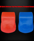 Brass Heavy Duty Quick Release Top Post Battery Terminal Connectors 1 Pair With Red And Blue Covers For Fast Disconnect