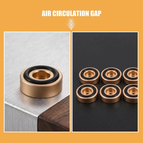 8 Pack Non Slip Cutting Board Feet with Rubber Pads and Aluminum Alloy Base for Kitchen Counters Air Circulation Gap