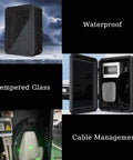 Top Shelf Heavy Duty EV Charger Lock Box Built Tough With Rock Solid Key Code Security And All Weather Resistant Shell shown with waterproof design.