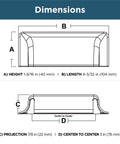 Dimensions diagram of Bronze And Copper Cabinet Handles Pack Of 5 3 Inch Center To Center Bin Pulls, showing height, length, projection details.
