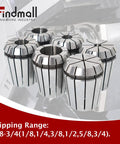 ER32 Spring Collet Set Six Piece One Eighth To Three Quarters Inch Range For CNC Milling Lathe Tooling And Work Holding