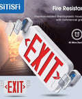 Two Head LED Emergency Exit Sign Light Kit With Backup Battery, Adjustable Heads, Red Letter, UL 924 commercial use