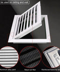 Removable Louvered Air Vent Cover 55 By 55 Cm Sleek Ceiling Access Panel showing aluminum design and reinforced frame.