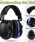Four Pack 28dB NRR Ear Muffs Noise Reduction Hearing Protection For Shooting, Foldable Adjustable Earmuffs In Red And Blue