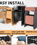 Heavy Duty Folding Chair Storage Rack And Wall Mount Organizer Hooks For Garage And Garden Use Holds Up To 240 Lbs No Fuss Quick Setup Ideal For Lawn Beach Camping And Yard Chairs 2 Pack installation process