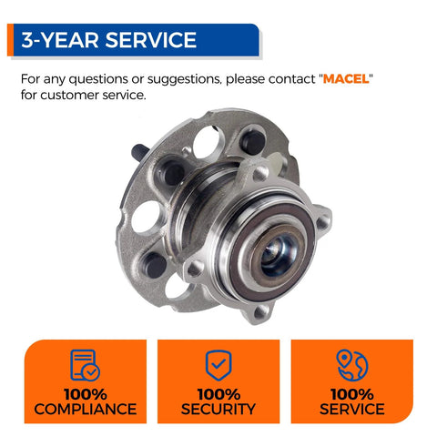 Rear Wheel Hub Bearing Assembly Fits 2010 2011 Honda Accord Crosstour, 2007 2011 CR-V, 2012 2015 Crosstour, 5 Lug, Rear FWD Only
