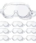 Ten Pack Anti Fog Lab Goggles Over Glasses Safety Eyewear With Soft Silicone Lenses, Impact Resistant Eye Protection