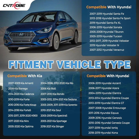 Gas Cap Replacement For 2004-2020 Hyundai Veloster Accent Sonata Azera Genesis Elantra Coupe GT Equus Ioniq Kona Tiburon image showing compatible vehicle types