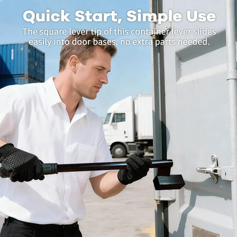 Heavy Duty Container Door Leverage Bar With Non Slip Handle For Shipping Doors Quick Start Lever System Ergonomic Design For Easy Operation Ideal For Loaders Warehouse And Port Workers Durable Black 1 Pack in use