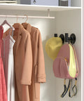 Closet with Self-Adhesive Rust-Resistant Stainless Steel Coat Hooks Heavy-Duty No-Drill Wall Hangers for Towels Robes Coats Hats Black 2 Pack