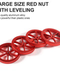 Ender 3 Leveling Upgrade Kit with aluminum hand twist nuts, large red aluminum nuts for 3D printer bed leveling