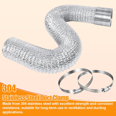 12 Ft Flexible Aluminum Dryer Duct With Clamps 4 Inch Vent Hose For Indoor And Outdoor Ventilation Insulated Air Ducting
