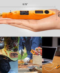 Mini Cordless Rotary Tool Kit with 105 Accessories in hand, USB rechargeable for DIY crafts, woodworking, jewelry, metal projects