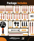 Pro Grade 55 In 1 Bearing Puller Tool Set For Shop And Home Garage Work Gripping Pulling Gears Bearings And Pulleys Featuring 9 Heads 3 Hooks Rods Plate Sleeve And Washers For Solid Grip Nails Your Repairs Quick Like A Real Tech Guru. package includes set of puller heads, hooks, rods, disc, socket, wrench, and spacers