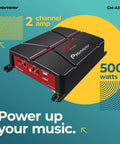 GM-A3702 2 Channel Car Amplifier With 500W Max Power Class AB Bridgeable Design Auto Signal Sensing